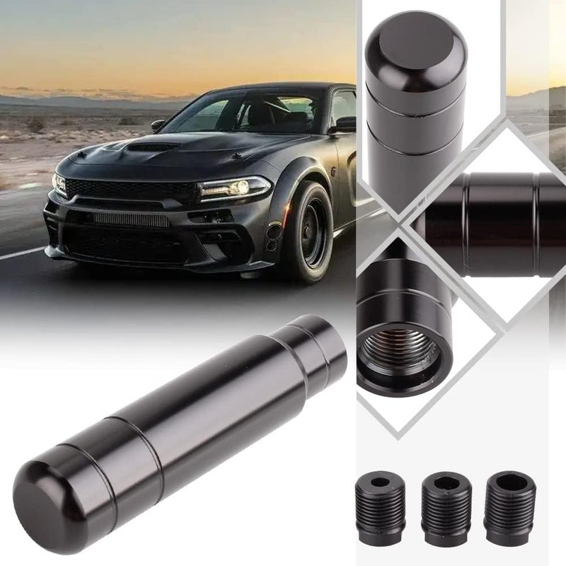 BARTOO Aluminum Alloy Heavy Weighted Shifter Knob, 5" Auto Gear Shift Knob, Car Gear Lever Stick Shifter Handle,with 3 Threaded Adapters M8 M10 M12,Fit Most Automatic Manual Vehicle (Black) - Image 1